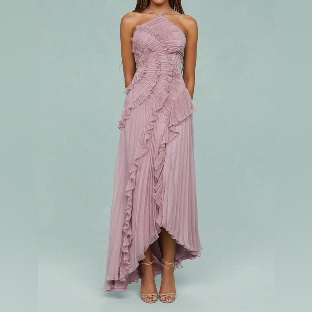 VIVA ESTEL Elegant Pink Pleated Dress
